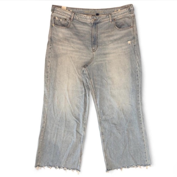 AE Dreamy Drape Stretch Super High-Waisted Baggy Wide-Leg Jeans 20R Backyard BBQ - Picture 4 of 11